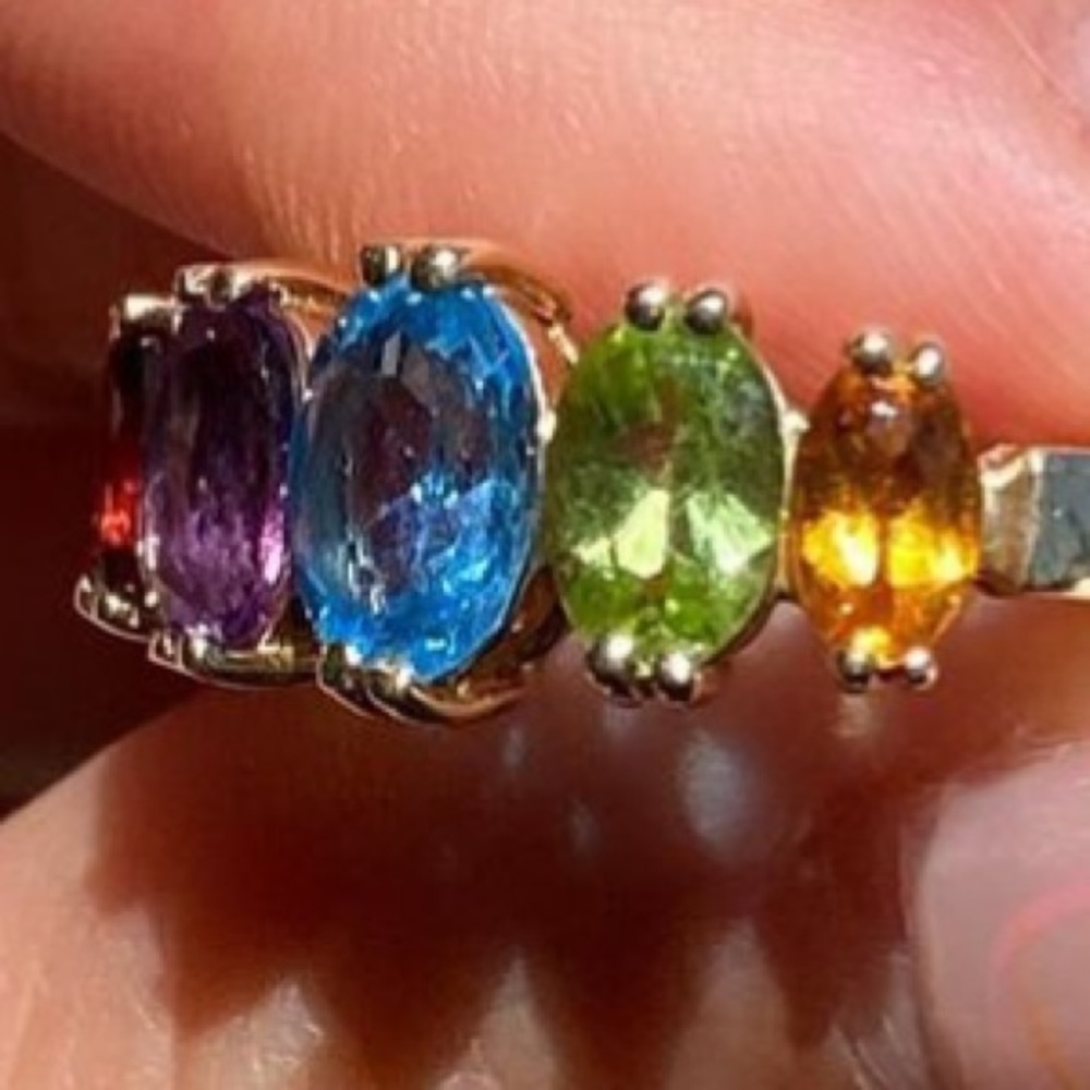 Multicolor Gemstone Gold Ring - Picture 11 of 12